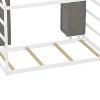 Okak Twin Size Floor Bed for Playhouse,House-Shaped Kids Bed with Safety Rails & Roof, 2 Movable Wardrobes - 3 of 4