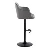 Boyne Contemporary Adjustable Swivel Barstool with Metal Base and Rounded T Footrest by LumiSource - Set of 2 - 3 of 4