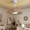 Ludomide 20" Boho Caged Ceiling Fan with Light and Remote, Rattan Chandelier Fan for Bedroom Living Room Kitchen - 2 of 4