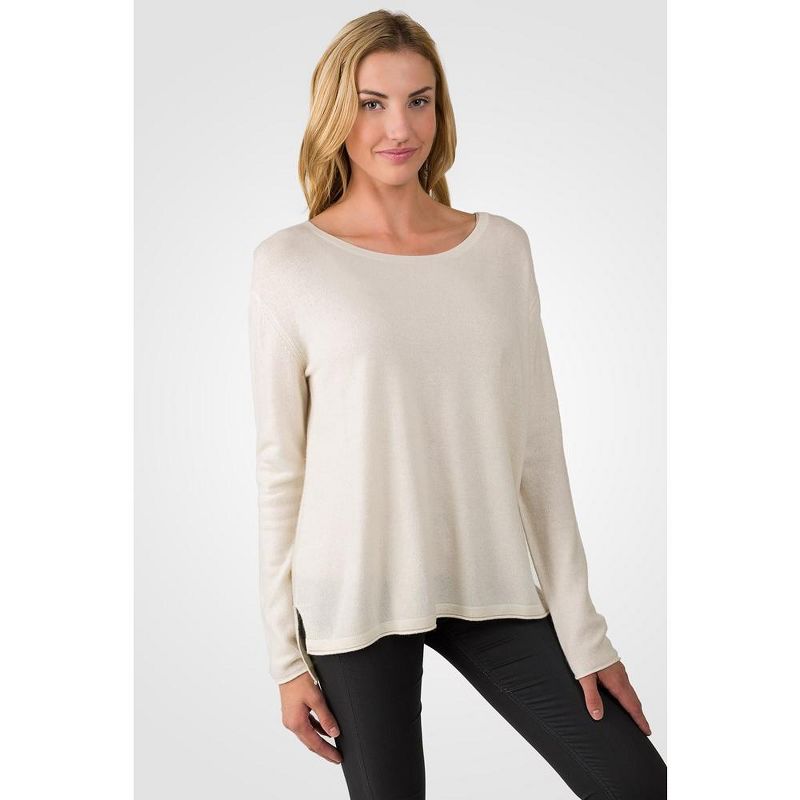J CASHMERE Women's 100% Cashmere Dolman Sleeve Pullover High Low Sweater, 3 of 5