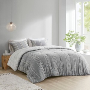 Sapphtopaz 3 Pcs Comforter Set Natural Cotton Jacquard Fabric Reversible Quilt Set 1 Quilt, 2 Pillow Shams, Machine Washable - 1 of 4