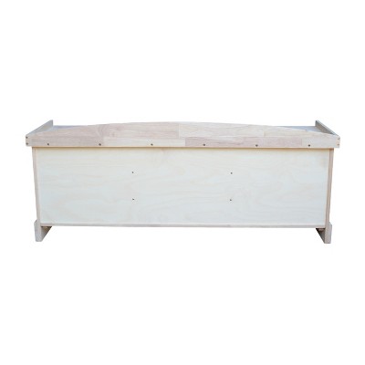 White Wood Coastal Storage Bench with Plinth Base