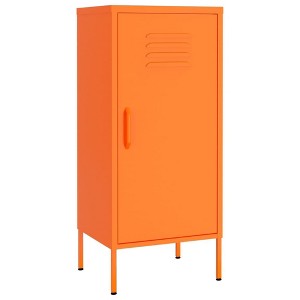vidaXL Storage Cabinet Freestanding File Cabinet with Shelves for Office Steel - Orange - 1 of 4