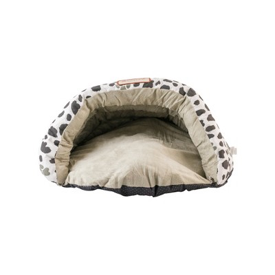 Medium Sage Green and Animal Print Faux Fur Pet Bed