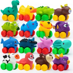 Joyfy Animal Cars Toys for Toddlers, Soft Mini Rubber Bath Toy Car for Boys Girls, Christmas Birthday Gift,Party Favors for Kids Ages 1-3 - 1 of 4