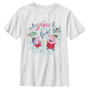 Boy's Peppa Pig Christmas Snow Much Fun T-Shirt - 1 of 4