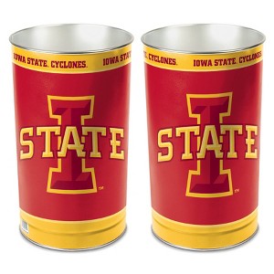 NCAA Iowa State Cyclones Waste Basket: Tin Indoor Trash Can, 13-Gallon Capacity - 1 of 3