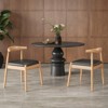 GlasFlength Dining Set of 2, Mid-Century Modern Dining Chairs with Solid Wood Legs for Kitchen and Dining Room, Brown, 22.8"*22"*30.3" - 3 of 4