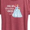 Women's - Disney - Full Of Christmas Cheer Cinderella Short Sleeve Graphic T-Shirt - 2 of 4