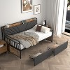 Gulches Twin Daybed with 2 Drawers Sturdy Metal Frame Upholstered Headboard Shelf for Small Spaces Bedroom Living Room Guest Room - 2 of 4