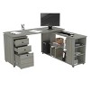 L Shaped Computer Workstation Gray - Inval - 3 of 4
