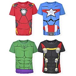 Marvel Boy's 4-pack Avengers Character Print Short Sleeve Graphic Tees ...