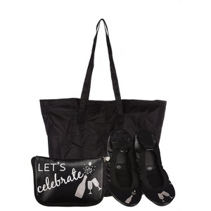 Memoi Let's Celebrate Foldable Flats Pouch Set Black S - 1 of 2