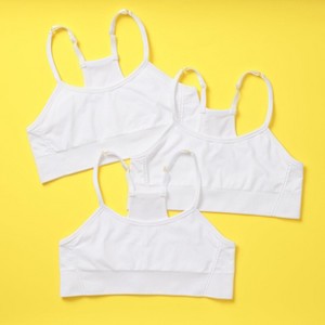 3pk Yellowberry Sugar Seamless Racerback Bra Double-Layered Wire-Free and Pull-Over Design The Perfect Comfort & Style for Tween Girls - 1 of 4