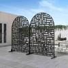 Lirago Arched Outdoor Privacy Screen Patio Decorative Screens 72"x47" Black - 2 of 4