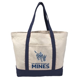 Colorado School of Mines Canvas Tote Bag With External Pocket, Reusable Shoulder Bag for Shopping, School, Beach - 1 of 4