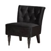 Harmon Velvet Fabric Upholstered and Wood Accent Chair Black/Walnut Brown - Baxton Studio - 2 of 4