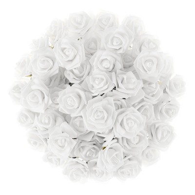 Nature Spring Faux Rose Flower Bundle - 50, White