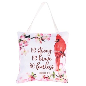 Dicksons Inspirational Embroidered Hanging Door Knob Pillow Sign 6 x 6 Polyester Friendship Refreshes the Soul Blue Bird - 1 of 1