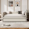 Twin Size Upholstered Daybed with Trundle for Guest Room, Small Bedroom, Study Room - 2 of 4