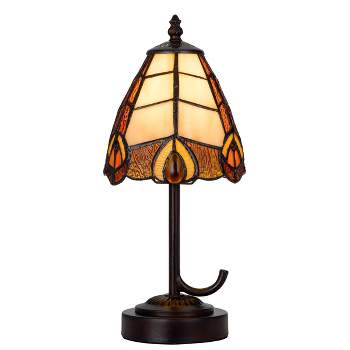 13" Metal/Resin Accent Lamp with Tiffany Art Glass Shade Dark Bronze - Cal Lighting