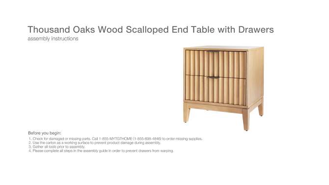 Thousand Oaks Wood Scalloped End Table with Drawers - Threshold™ designed with Studio McGee, 2 of 12, play video