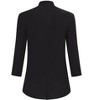 Women's Collarless Blazer 3/4 Sleeve Split Back Jacket Buttonless Office Casual Coat - 3 of 4