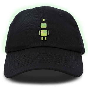 Dalix Robot Embroidered Glow in the Dark Retro Dad Hat Cotton Baseball Cap Adjustable Mens - 1 of 4