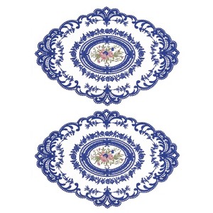 Unique Bargains Retro Lace Embroidered Polyester Placemat 2 Pcs - 1 of 4