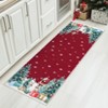 Modern Red Christmas Rug with Snow Tree Print Ultra Soft Thin Floor Mat Non Slip Washable for Bathroom Bedroom Living Room Decor - 2 of 4