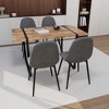 5-Piece Dining Set with Rectangle Kitchen Table and 4 Suede Armless Chairs - 4 of 4