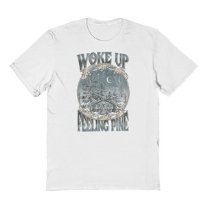 Rerun Island Men's Christmas Woke Up Feeling Pine Short Sleeve Graphic Cotton T-shirt - 1 of 1