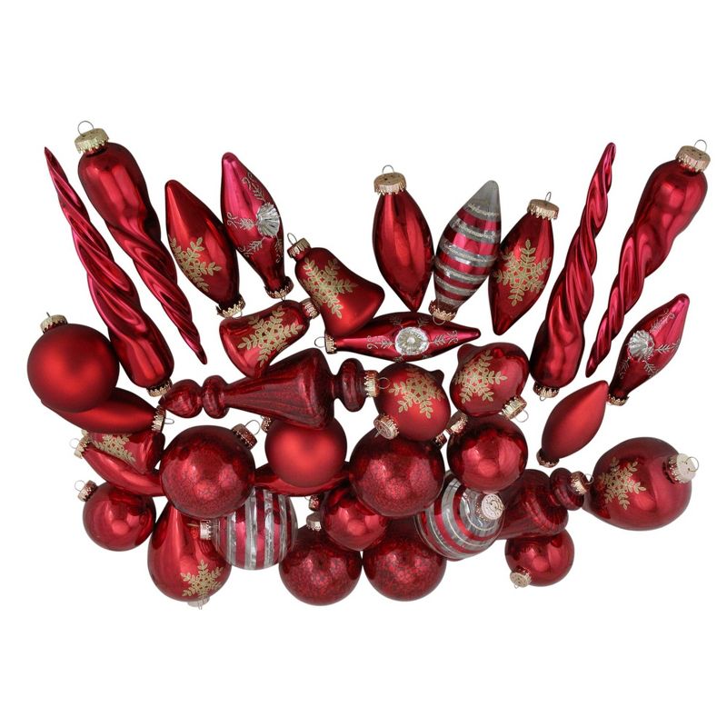 Northlight 36ct Red and Gold Contemporary Asymmetrical Christmas Ornaments 8", 2 of 4