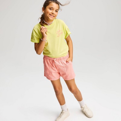 Детские Cat & Jack Girls' Short Sleeve Oversized 'Lake Vibes' Graphic T-Shirt - Cat & Jack™ Yellow M — фото 4