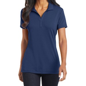 Mafoose Women's Short Sleeve Cotton Touch Stretch Performance Y-neck Polo Shirt - 1 of 4