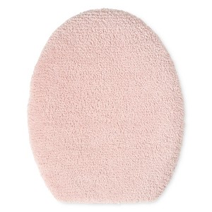 TOWN & COUNTRY EVERYDAY Ultra Plush Solid Tufted Toilet Lid Cover, Soft and Absorbent, Non-Slip Cover, Machine Washable, Blush, 18"x19" - 1 of 4