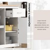 Kitchen Cart Cabinet with Side Storage Shelves,Rolling Mobile Kitchen Island with Drawer Rubber Wood Top Wine Rack and Lockable Wheels for Kitchen - 2 of 4