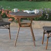 Emma & Oliver Colmar Indoor/Outdoor Bistro Style 31.5 in. Table with PE Rattan, Glass Top, and Bamboo Finished Metal Frame - 2 of 4