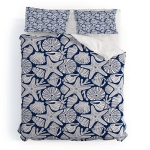 Deny Designs Heather Dutton Ocean Floor Nautical Shells Duvet Cover Bedding Set Blue - 1 of 4