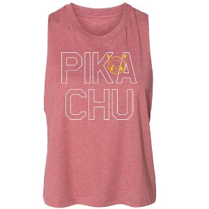 Women's Pokémon Pika Blocks Graphic Racerback Tank - Heather Mauve - Small - 1 of 3
