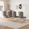 CAVINAS 20" Upholstery Dining Chairs,Set of 2/4,Modern Kitechen Dining Room Chair with Golden Metal Legs,Accent Chairs for Dining Room,Gray - 2 of 4