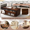 NicBex Modern 2-Tier Fluted Design Coffee Table with Storage Drawers & Display Shelves,Glass Surface Accent Center Table for Living Room,Study - 3 of 4