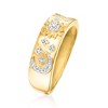Ross-Simons 0.10 ct. t.w. Diamond Moon, Sun and Star Ring in 18kt Gold Over Sterling - 3 of 4
