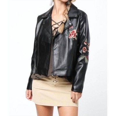 Women's Floral Biker Jacket - LoveRiche