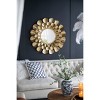 Wooakway 37"H Iron Accent Mirror Floral Wall Mirror Novelty Bathroom/Vanity Mirror Gold - 3 of 4
