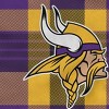 NFL Minnesota Vikings Plaid Steel Royal Plush Faux Shearling Blanket - 2 of 2