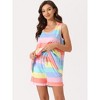 cheibear Women's Rainbow Stripe Tank Tops with Shorts Pajama Sets with Pockets - 2 of 4