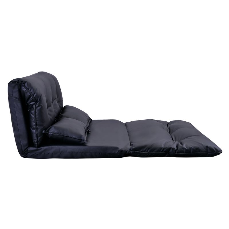 Oris 43.3" W PU Adjustable Folding Futon Sofa Video Gaming Sofa with Two Pillows Multifunctional Bean Bag Chair/Sofa-Maison Boucle, 3 of 10