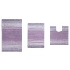 Gradiation Bathroom Decor, Washable Rug, Bathroom Mat, Bathroom Rug Set, Bath Mat Set, Bath Floor Mat Non-Slip, 3 Pcs Set with Contour, Purple - 2 of 4