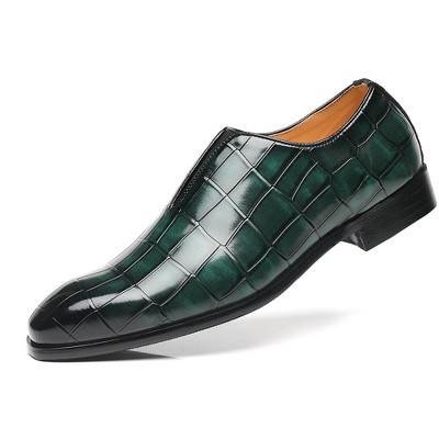 Santimon Mens Sleek Loafers Casual Driving Slip on Dress Shoes Green